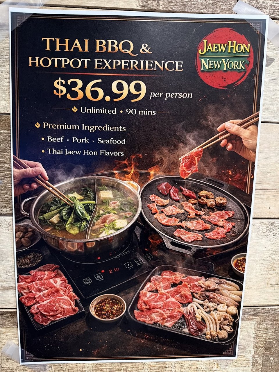 Simple menu layout with Thai dishes
